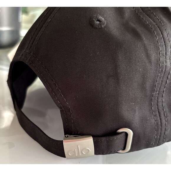 ALO Yoga Embroidered Off Duty Black White Adjustable Baseball Cap Hat NWT - Picture 5 of 9